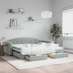 vidaXL Lit de jour avec gigogne et tiroirs sans matelas 90x200 cm