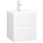 vidaXL Armoire d'évier avec lavabo intégré Blanc Aggloméré