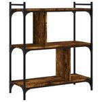 vidaXL Bibliothèque 3 niveaux chêne fumé 76x32x88 cm bois d'ingénierie