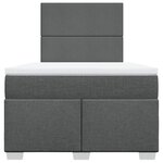 vidaXL Sommier à lattes de lit avec matelas gris foncé 120x190cm tissu