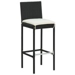 vidaXL Ensemble de bar de jardin 7 Pièces avec coussins noir poly rotin