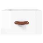 vidaXL Tables de chevet murales 2 Pièces blanc brillant 35x35x20 cm