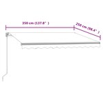vidaXL Auvent rétractable automatique 350x250 cm Crème