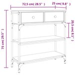 vidaXL Table console chêne fumé 72 5x25x75 cm bois d'ingénierie