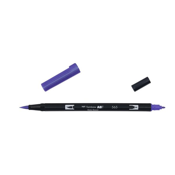 Feutre dessin double pointe abt dual brush pen 565 bleu profond tombow