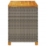 vidaXL Boîte de rangement de jardin gris résine tressée bois d'acacia