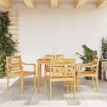 vidaXL Ensemble à manger de jardin 5 Pièces Bois de teck massif