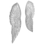 Sculpture Petites Ailes vidaXL Argent 17x5x59 cm en Aluminium
