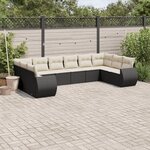 vidaXL Salon de jardin 10 Pièces avec coussins noir résine tressée