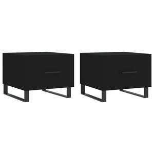 vidaXL Tables basses 2 Pièces noir 50x50x40 cm bois d'ingénierie