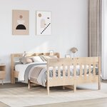 vidaXL Cadre de lit sans matelas 140x190 cm bois de pin massif