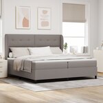 Lit Box Spring vidaXL avec Matelas en Taupe  200x200 cm  Tissu