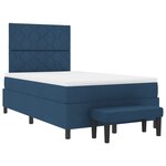 vidaXL Lit à ressorts avec matelas et banc bleu 120x190 cm en tissu