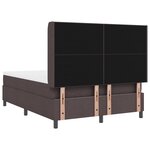 Lit Box Spring vidaXL avec Matelas & LED en Marron Foncé  140x190 cm  Tissu