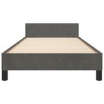 vidaXL Cadre de lit avec tête de lit Gris foncé 90x190 cm Velours