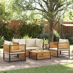 vidaXL Salon de jardin avec coussins 5 Pièces Bois d'acacia solide