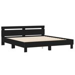 vidaXL Cadre de lit avec LED sans matelas noir 200x200 cm