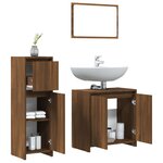vidaXL Ensemble de meubles de salle de bain 3 Pièces Chêne marron