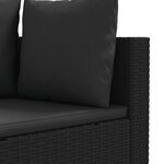vidaXL Salon de jardin 4 Pièces avec coussins noir résine tressée