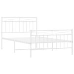 vidaXL Cadre de lit métal avec tête de lit/pied de lit blanc 107x203cm