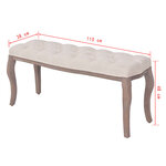 vidaXL Banc Lin Bois massif 110 x 38 x 48 cm Blanc crème