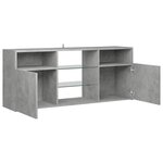 vidaXL Meuble TV avec lumières LED gris béton 120x30x50 cm