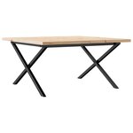 vidaXL Table basse cadre en X 90x90x45 5cm bois de pin massif et fonte