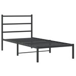 vidaXL Cadre de lit métal avec tête de lit noir 90x190 cm
