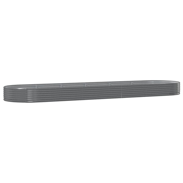 vidaXL Lit surélevé de jardin Acier enduit de poudre 523x140x36cm gris