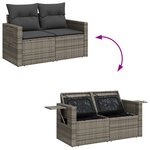 Ensemble de Canapé de Jardin à 8 Pièces avec Coussins Gris Rattan PE Acacia