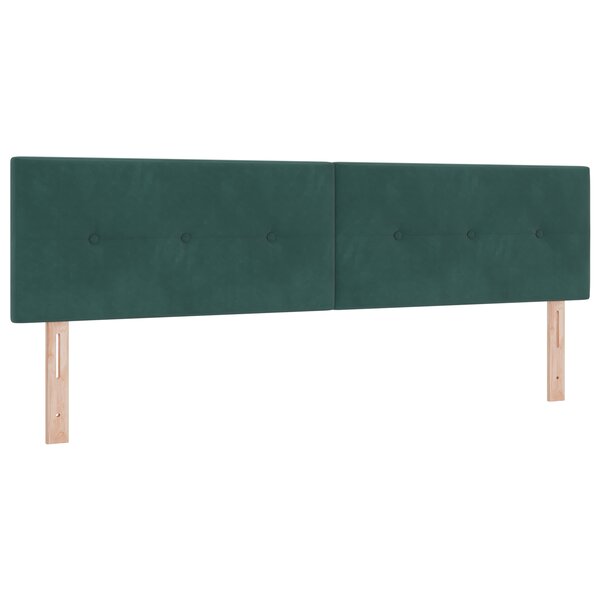 Tête de lit vidaXL Boutons capitonnés Vert foncé 180 cm Velours