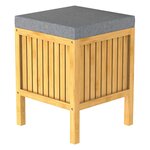EISL Panier à linge 2 en 1 avec coussin de siège Bambou 39x39x52 5 cm