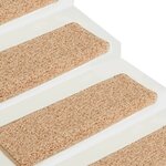 vidaXL Tapis d'escalier 15 Pièces Doré 65x21x4cm