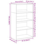 vidaXL Buffet haut chêne sonoma 70x41x124 cm bois d'ingénierie
