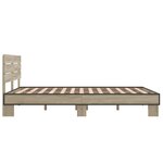 vidaXL Cadre de lit chêne sonoma 120x200 cm bois d'ingénierie et métal