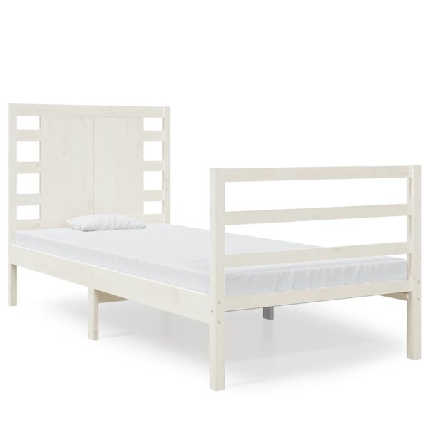 vidaXL Cadre de lit sans matelas blanc 75x190 cm bois de pin massif