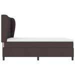 Lit avec sommier à ressorts et matelas vidaXL Marron foncé 140x200 cm Tissu