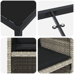 vidaXL Ensemble de salle à manger de jardin 5 pièces avec coussins en rotin poly gris clair