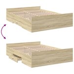 vidaXL Cadre de lit avec tiroirs sans matelas chêne sonoma 120x190 cm