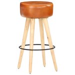 vidaXL Tabourets de bar lot de 2 cuir véritable et bois de manguier