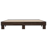 vidaXL Cadre de lit chêne marron 160x200 cm bois d'ingénierie et métal