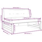 vidaXL Canapé central 120x80 cm noir bois de pin massif