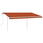 vidaXL Auvent manuel rétractable avec LED 4 5x3 m Orange et marron