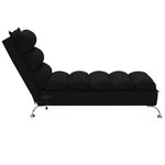 vidaXL Chaise longue de massage avec coussins noir tissu