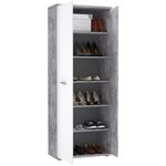 Armoire à chaussures MISCA effet béton et blanc mat - 69 cm