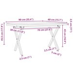 vidaXL Table basse cadre en X 90x40x45 5cm bois de pin massif et fonte