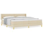 Lit à ressorts vidaXL avec matelas crème 200x200 cm en tissu