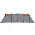 vidaXL Tente familiale tunnel 10 personnes gris et orange imperméable