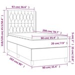vidaXL Sommier à lattes de lit matelas et LED Bleu 90x200 cm Tissu