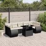 vidaXL Salon de jardin 8 Pièces avec coussins noir résine tressée